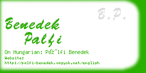 benedek palfi business card
